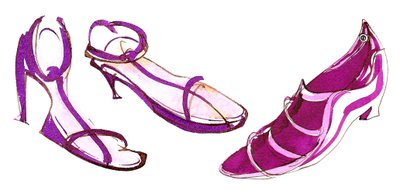 Assorted sandals (illustration) by Neale Osborne